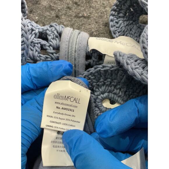 NWT Alice McCall Everybody Knows Knit Blue Midi Dress Crochet 6 - Picture 6 of 6